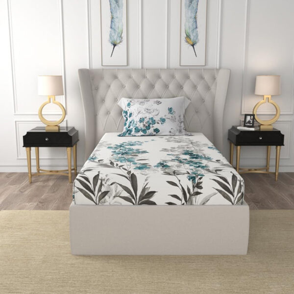 Urban Space Majestic Aqua Bedsheet - 200 TC Urban Space Majestic Aqua Bedsheet - 200 TC