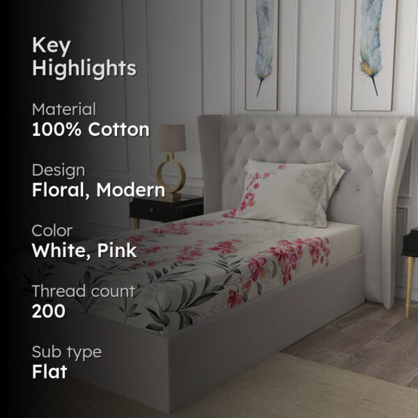 Urban Space Majestic Pink Bedsheet - 200 TC Urban Space Majestic Pink Bedsheet - 200 TC