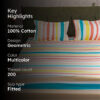 Urban Space Multi-Colour Stripes Bedsheet (Pastel) - 200 TC Urban Space Multi-Colour Stripes Bedsheet (Pastel) - 200 TC