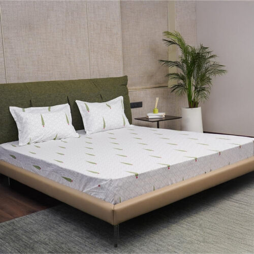 Urban Space Palm Fir Bedsheet - 200 TC Urban Space Palm Fir Bedsheet - 200 TC
