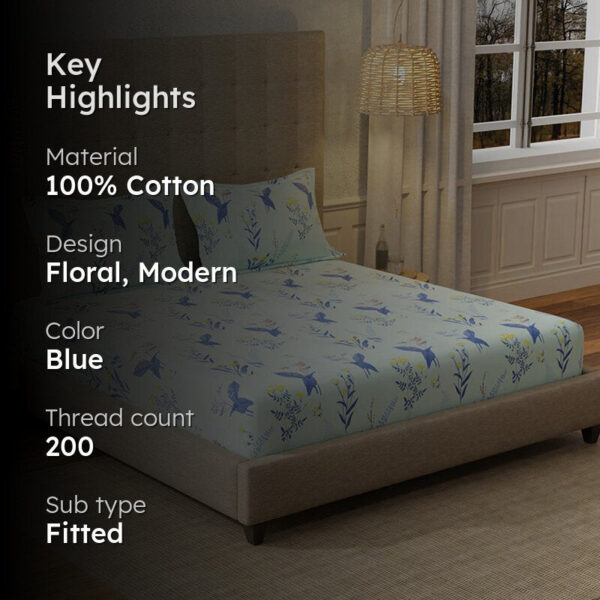 Urban Space Whisper Mint Blue Bedsheet - 200 TC Urban Space Whisper Mint Blue Bedsheet - 200 TC