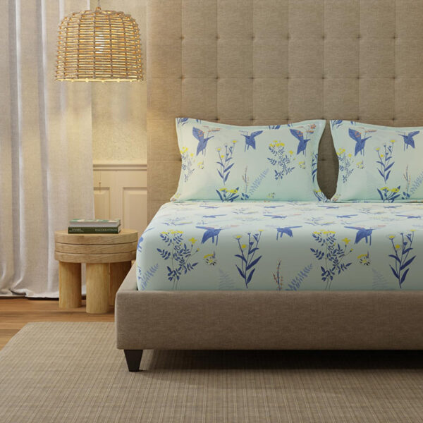 Urban Space Whisper Mint Blue Bedsheet - 200 TC Urban Space Whisper Mint Blue Bedsheet - 200 TC
