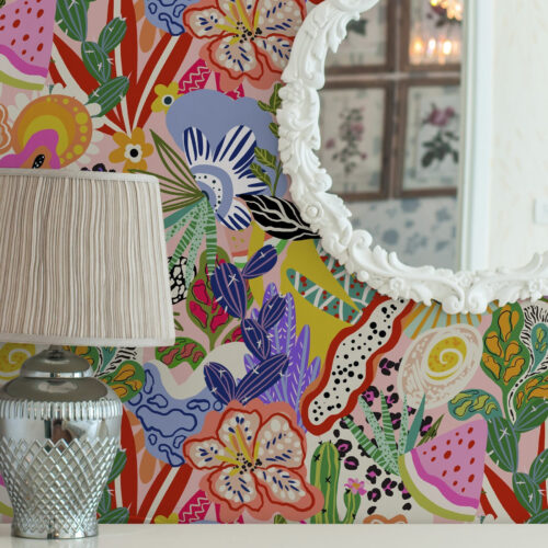 Wall Murals Abstract floral print in pop art style a00167