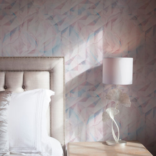 Wall Murals Abstract pink and blue geometric patterns a00050