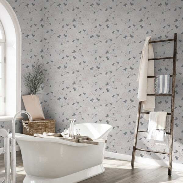Wall Murals Airy blossoms on a light background, soft pink-gray tones a00600 Wall Murals Airy blossoms on a light background, soft pink-gray tones a00600
