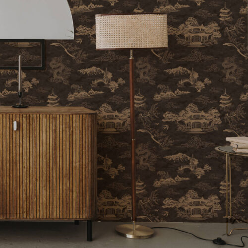 Wall Murals Asian elements in brown a00065