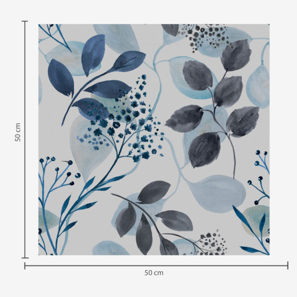 Wall Murals Autumn leaves in watercolor style in blue tones a00048v2 Wall Murals Autumn leaves in watercolor style in blue tones a00048v2