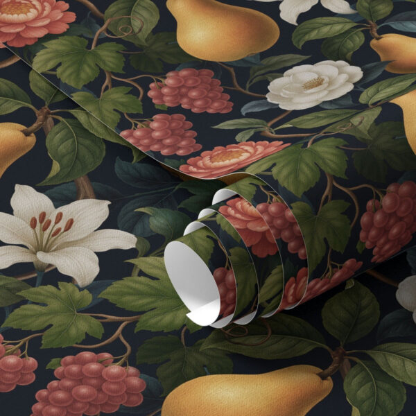 Wall Murals Baroque fruits and flowers on a dramatic dark background a00387 Wall Murals Baroque fruits and flowers on a dramatic dark background a00387