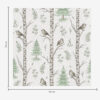 Wall Murals Birches with birds in a light green forest a00316