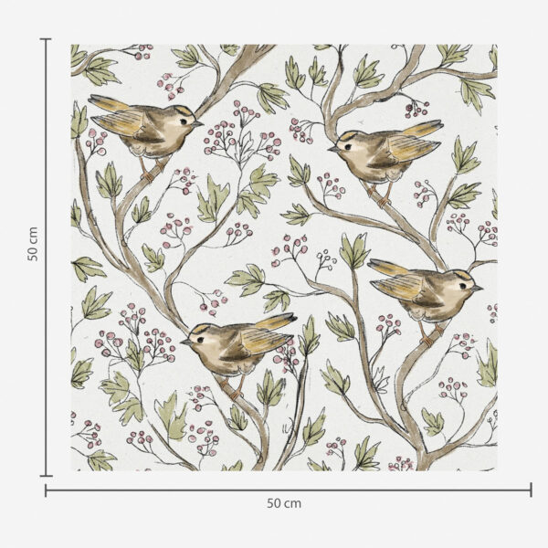 Wall Murals Birds on branches with leaves and berries on a white background a00283 Wall Murals Birds on branches with leaves and berries on a white background a00283