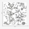 Wall Murals Black and white branches with leaves on white background a00098v1