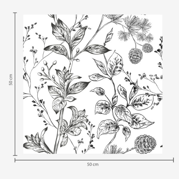 Wall Murals Black and white branches with leaves on white background a00098v1 Wall Murals Black and white branches with leaves on white background a00098v1