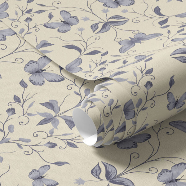 Wall Murals Blue butterflies and leaves a00070 Wall Murals Blue butterflies and leaves a00070