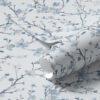 Wall Murals Blue cherry blossoms on a white background with soft contrast a00399