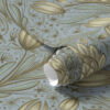 Wall Murals Blue pattern with artichokes and tulips a00435