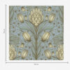 Wall Murals Blue pattern with artichokes and tulips a00435