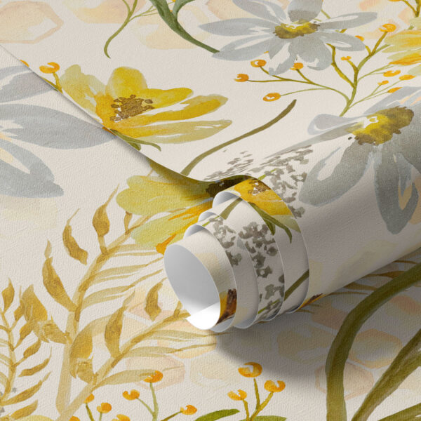 Wall Murals Bright floral composition in yellow color a00045 Wall Murals Bright floral composition in yellow color a00045