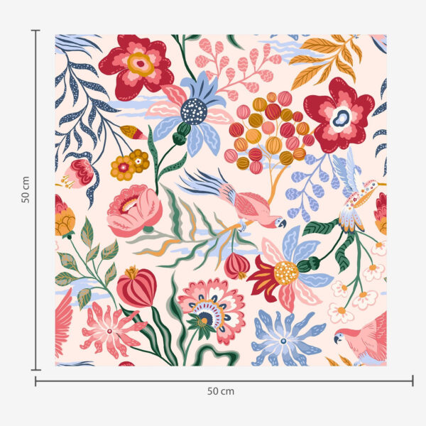 Wall Murals Bright flower and berry composition with parrots a00046 Wall Murals Bright flower and berry composition with parrots a00046