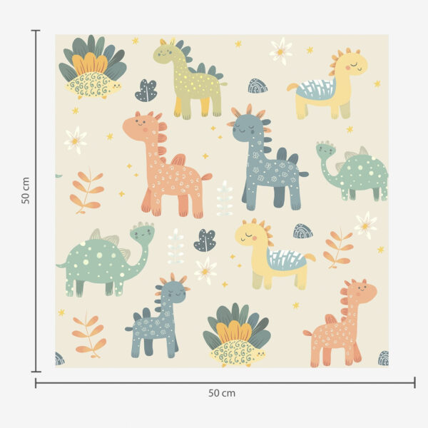 Wall Murals Children's dinosaurs in pastel colours on a light background a00125 Wall Murals Children's dinosaurs in pastel colours on a light background a00125
