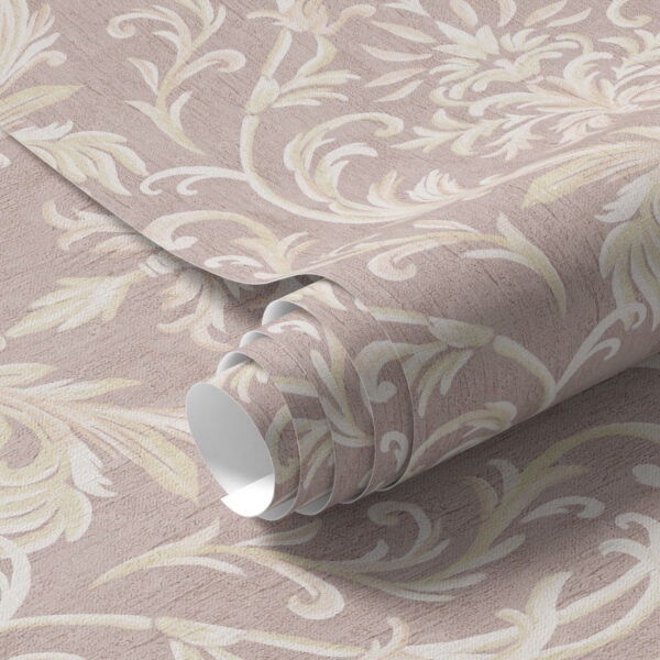 Wall Murals Classic damask on pink background, baroque pattern a00227 Wall Murals Classic damask on pink background, baroque pattern a00227