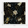 Wall Murals Composition of light flowers and dark leaves on a dark background a00053