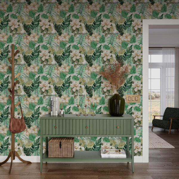 Wall Murals Composition of tropical flowers and leaves a00099 Wall Murals Composition of tropical flowers and leaves a00099