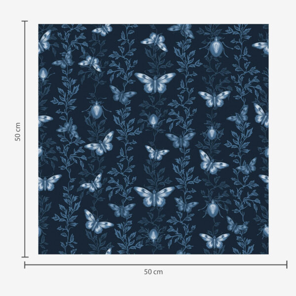 Wall Murals Composition with butterflies, leaves and insects on blue background a00073 Wall Murals Composition with butterflies, leaves and insects on blue background a00073