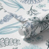 Wall Murals Contour butterflies and flowers in blue and blue tones a00311