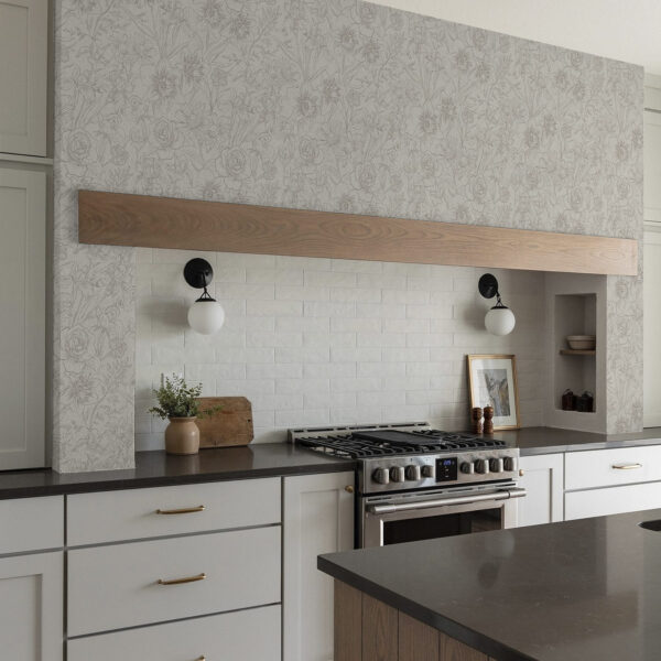 Wall Murals Contour flowers on a cream background, delicate floral pattern a00218 Wall Murals Contour flowers on a cream background, delicate floral pattern a00218