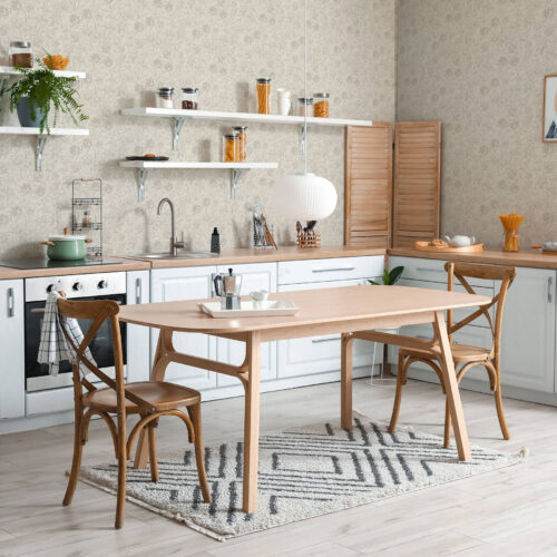 Wall Murals Contour flowers on a cream background, delicate floral pattern a00218