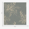 Wall Murals Contour flowers on blue-gray background, elegant botanical pattern a00226