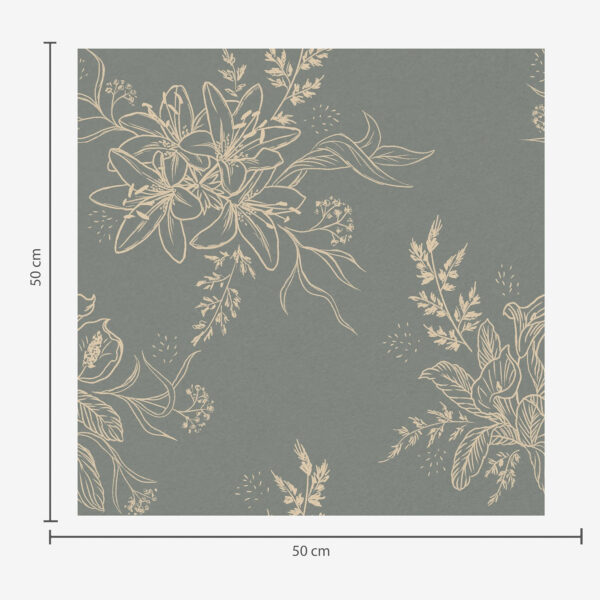 Wall Murals Contour flowers on blue-gray background, elegant botanical pattern a00226 Wall Murals Contour flowers on blue-gray background, elegant botanical pattern a00226
