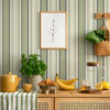 Wall Murals Cream background with a mix of green and black stripes a00563