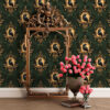 Wall Murals Crow in a frame on a green background a00105