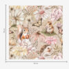 Wall Murals Cute hedgehog, squirrel, hamster and butterflies with flowers in pastel colors a00051