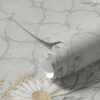Wall Murals Daisies on gray background with geometric pattern a00269