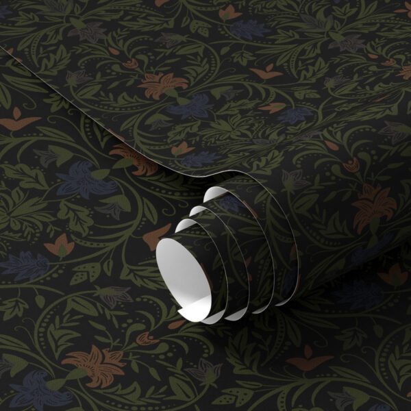 Wall Murals Dark ornament with plants in classic style a00412 Wall Murals Dark ornament with plants in classic style a00412