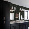Wall Murals Dark print with wild flowers a00159