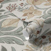 Wall Murals Decorative lilies and a butterfly on a cream background a00500