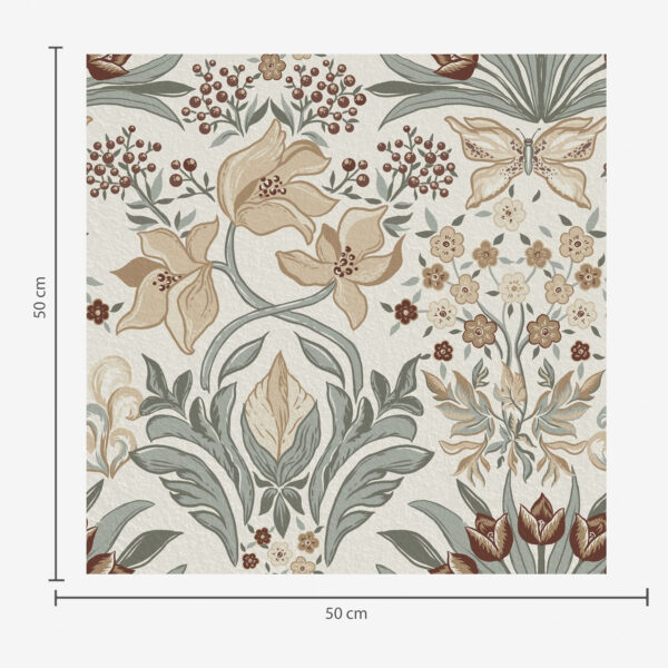 Wall Murals Decorative lilies and a butterfly on a cream background a00500 Wall Murals Decorative lilies and a butterfly on a cream background a00500