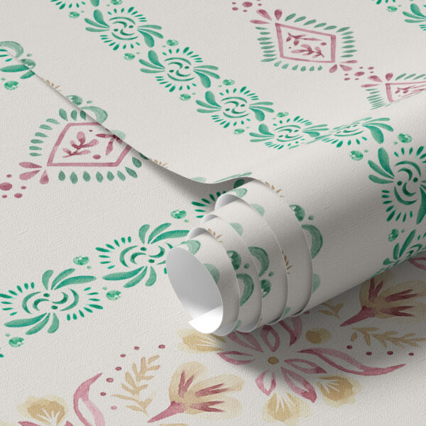 Wall Murals Delicate geometric ornament in watercolor style a00034 Wall Murals Delicate geometric ornament in watercolor style a00034