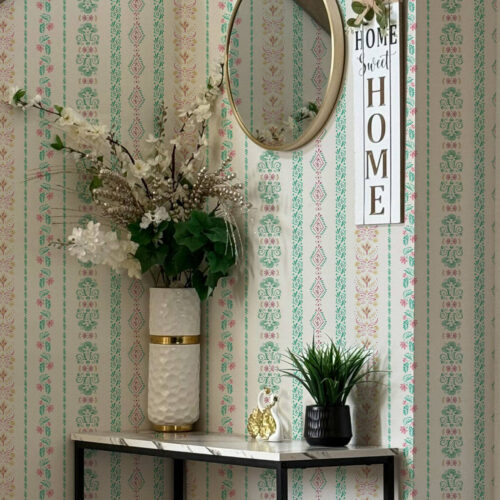Wall Murals Delicate geometric ornament in watercolor style a00034