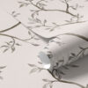 Wall Murals Delicate leafy branches on a warm cream background a00597v1