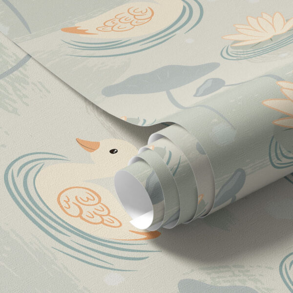 Wall Murals Ducklings in a pond with lotuses a00079 Wall Murals Ducklings in a pond with lotuses a00079
