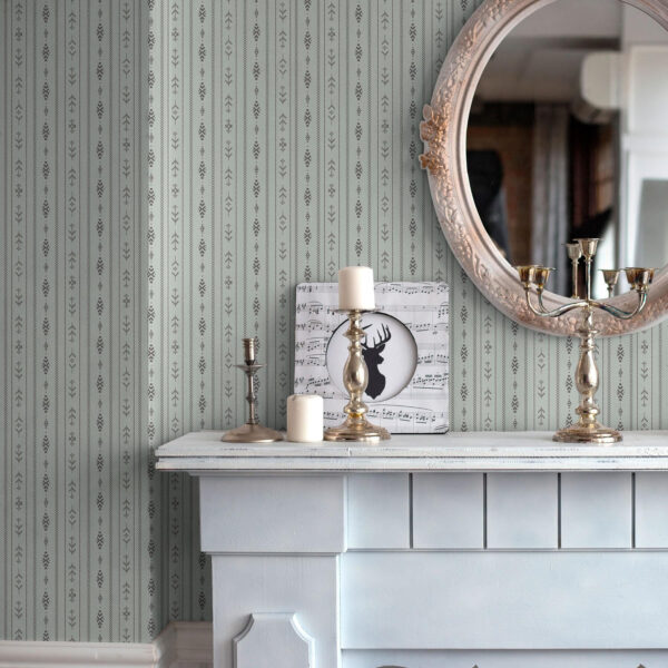 Wall Murals Ethnic motif with patterns in grey and mint colours a00138 Wall Murals Ethnic motif with patterns in grey and mint colours a00138