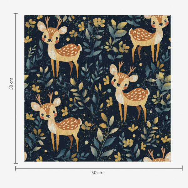 Wall Murals Fawn in a dark forest with yellow leaves a00124 Wall Murals Fawn in a dark forest with yellow leaves a00124