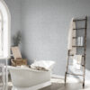 Wall Murals Fine blue line-art flowers on an off-white background a00576