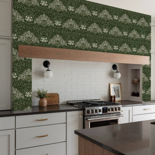 Wall Murals Floral symmetry with flowers on a dark background a00153