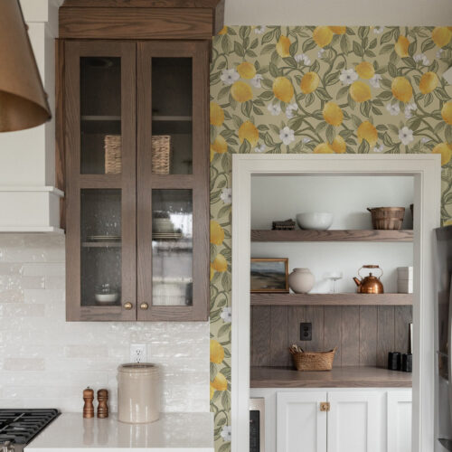 Wall Murals Flowers and yellow lemons a00023