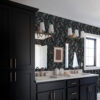 Wall Murals Flowers, leaves and stems on dark background a00047